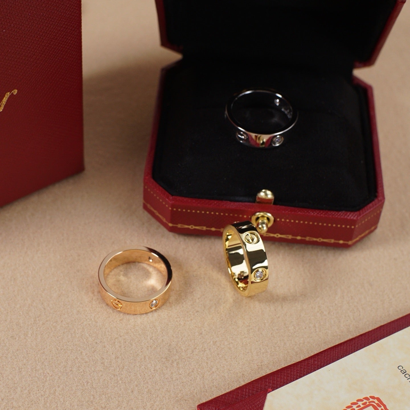 [Noble Aura jewelry]LOVE 5.5MM 3 DIAMOND RING