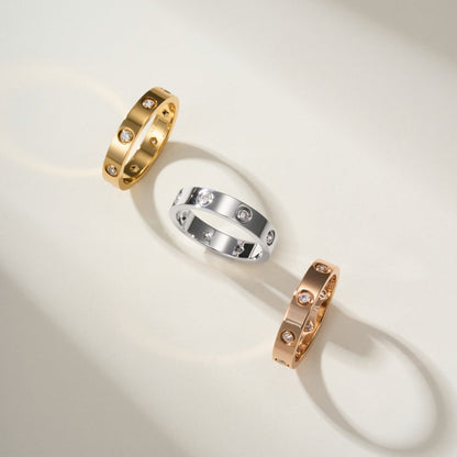 [Noble Aura jewelry]LOVE 4MM 8 DIAMOND RING