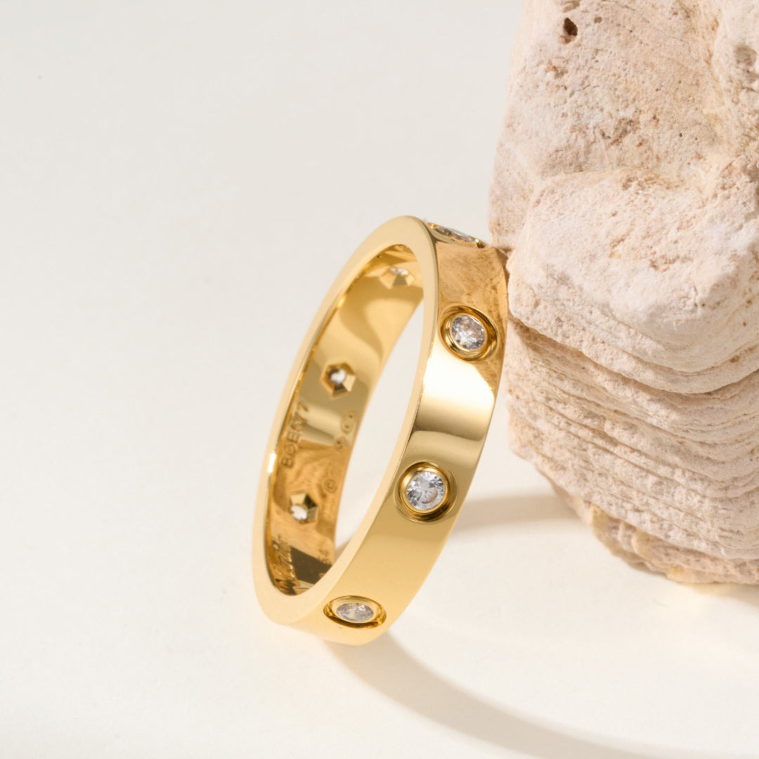 [Noble Aura jewelry]LOVE 4MM 8 DIAMOND RING