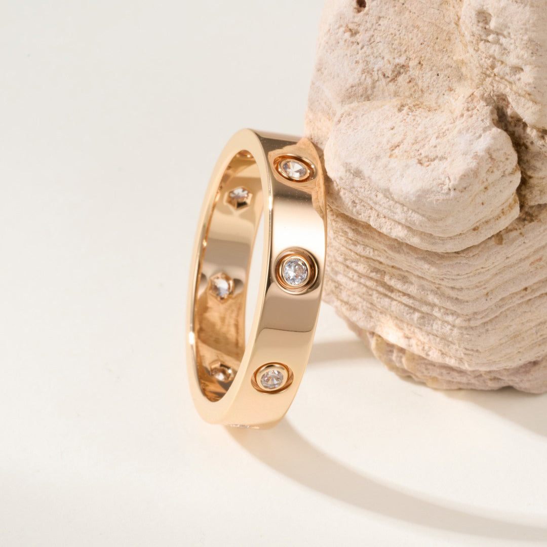 [Noble Aura jewelry]LOVE 4MM 8 DIAMOND RING