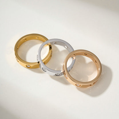 [Noble Aura jewelry]LOVE 4MM 8 DIAMOND RING