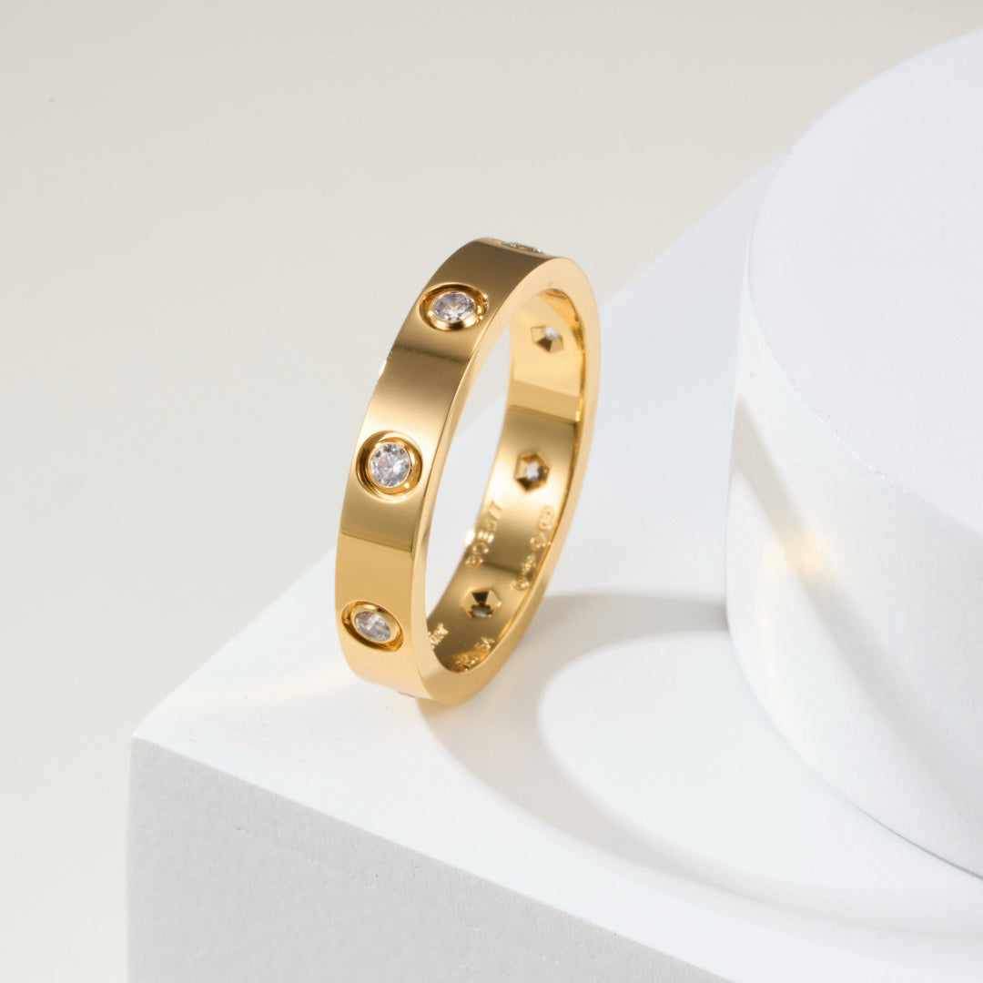 [Noble Aura jewelry]LOVE 4MM 8 DIAMOND RING