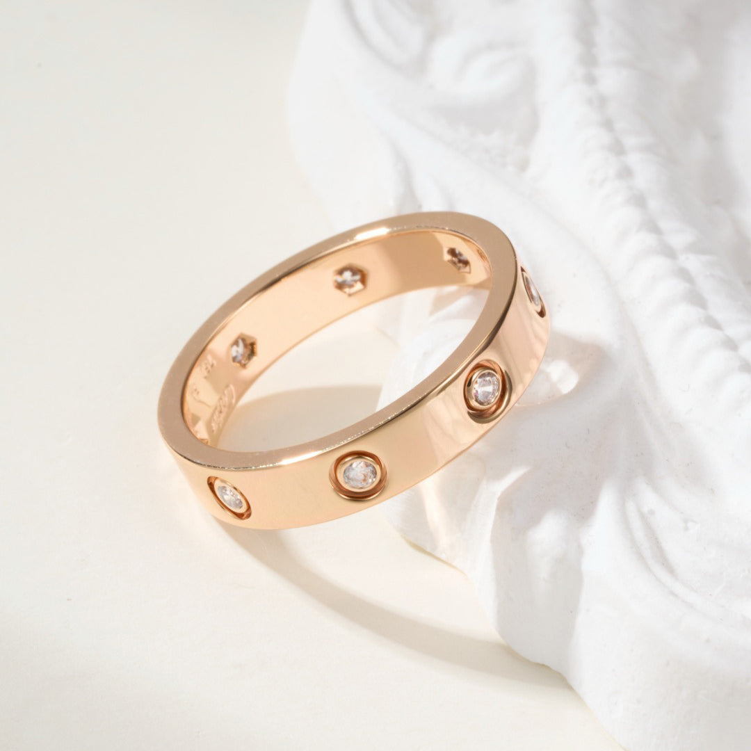 [Noble Aura jewelry]LOVE 4MM 8 DIAMOND RING