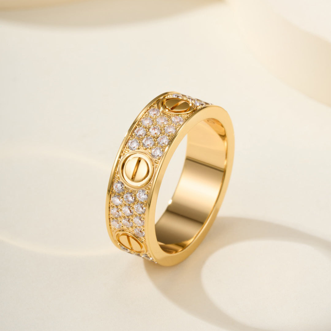 [Noble Aura jewelry]LOVE RING 5.5MM DIAMONDS PAVED
