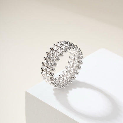 [Noble Aura jewelry]CLASH 9.2MM DOUBLE ROW RING