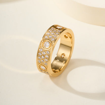[Noble Aura jewelry]LOVE 5.5MM FULL-PAVE 6-DIAMOND RING