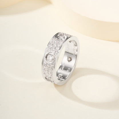[Noble Aura jewelry]LOVE 5.5MM FULL-PAVE 6-DIAMOND RING