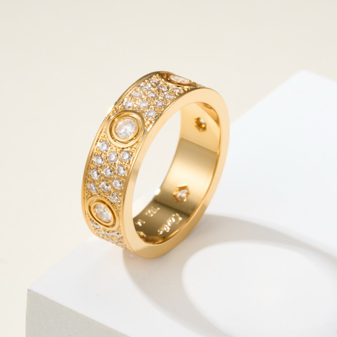 [Noble Aura jewelry]LOVE 5.5MM FULL-PAVE 6-DIAMOND RING