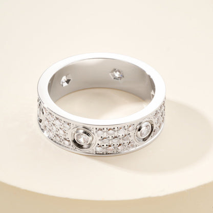 [Noble Aura jewelry]LOVE 5.5MM FULL-PAVE 6-DIAMOND RING