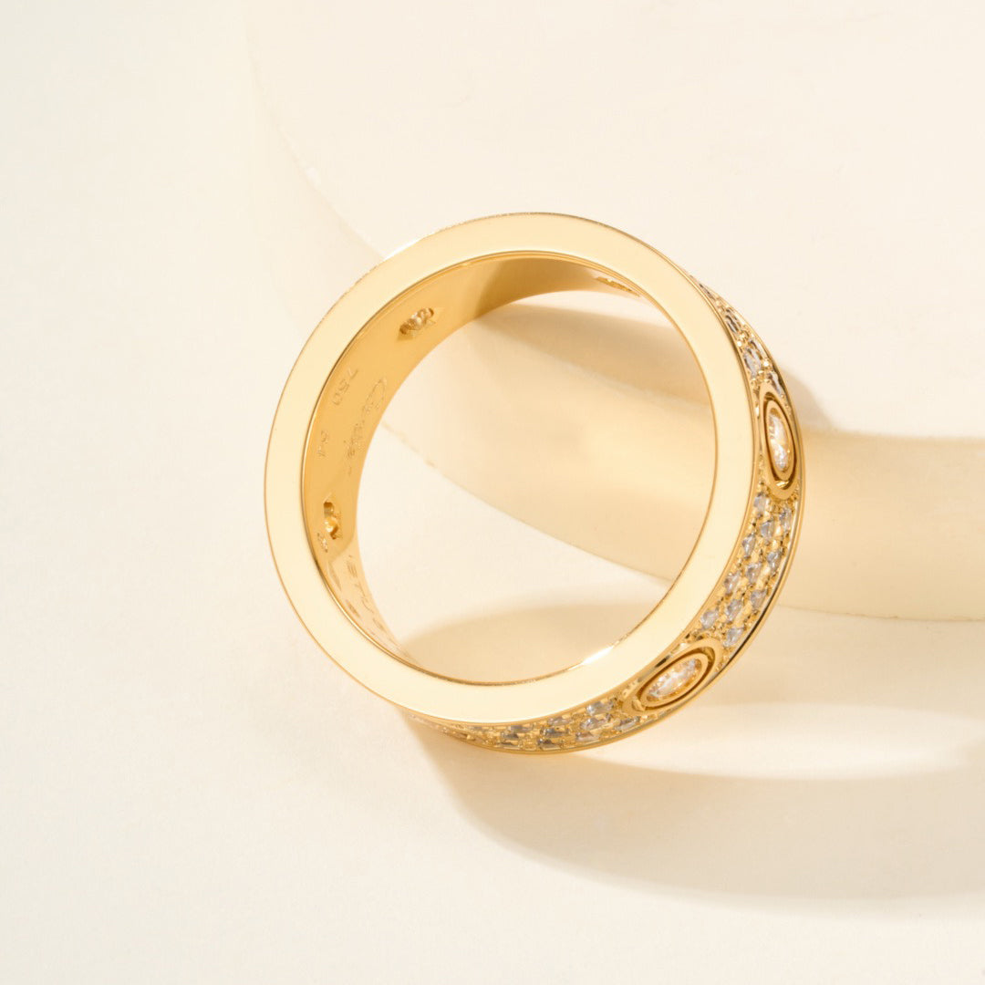 [Noble Aura jewelry]LOVE 5.5MM FULL-PAVE 6-DIAMOND RING