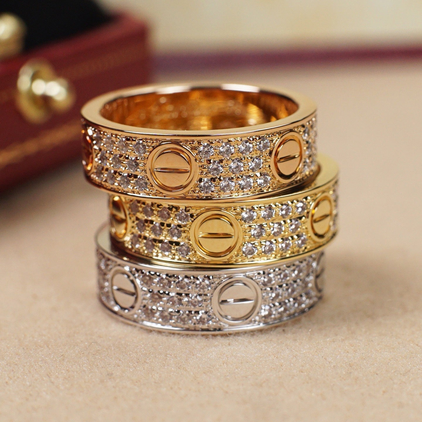 [Noble Aura jewelry]LOVE RING 5.5MM DIAMONDS PAVED