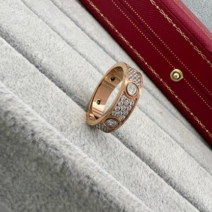 [Noble Aura jewelry]LOVE 5.5MM FULL-PAVE 6-DIAMOND RING