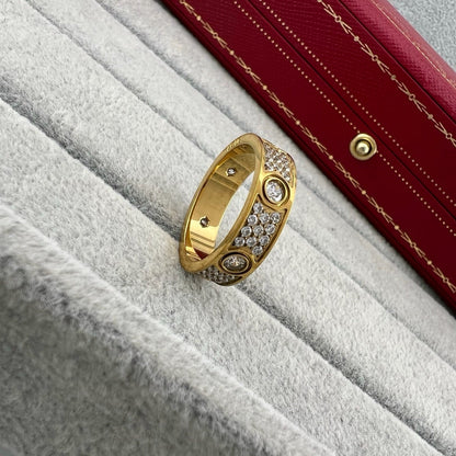 [Noble Aura jewelry]LOVE 5.5MM FULL-PAVE 6-DIAMOND RING