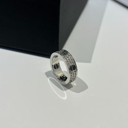 [Noble Aura jewelry]LOVE RING 5.5MM DIAMONDS PAVED CERAMIC
