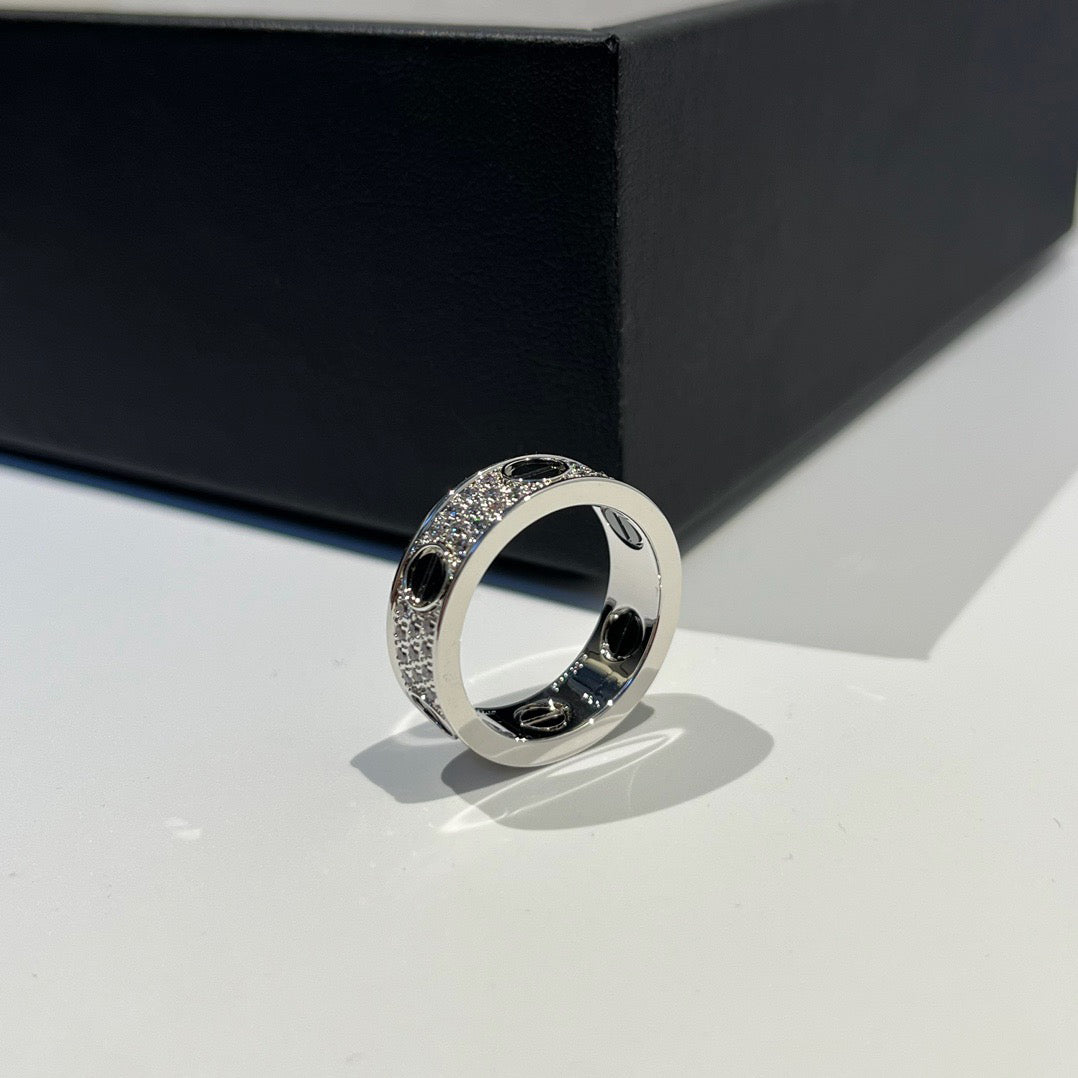 [Noble Aura jewelry]LOVE RING 5.5MM DIAMONDS PAVED CERAMIC