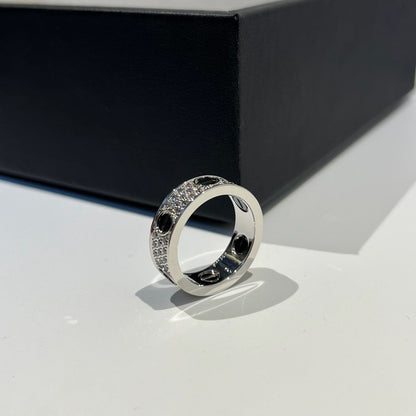 [Noble Aura jewelry]LOVE RING 5.5MM DIAMONDS PAVED CERAMIC