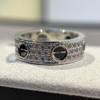[Noble Aura jewelry]LOVE RING 5.5MM DIAMONDS PAVED CERAMIC