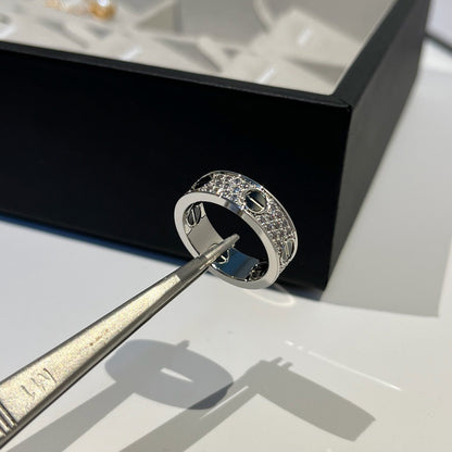 [Noble Aura jewelry]LOVE RING 5.5MM DIAMONDS PAVED CERAMIC