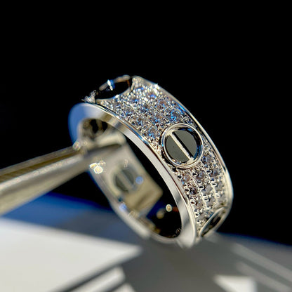 [Noble Aura jewelry]LOVE RING 5.5MM DIAMONDS PAVED CERAMIC