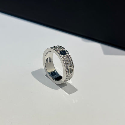 [Noble Aura jewelry]LOVE RING 5.5MM DIAMONDS PAVED CERAMIC