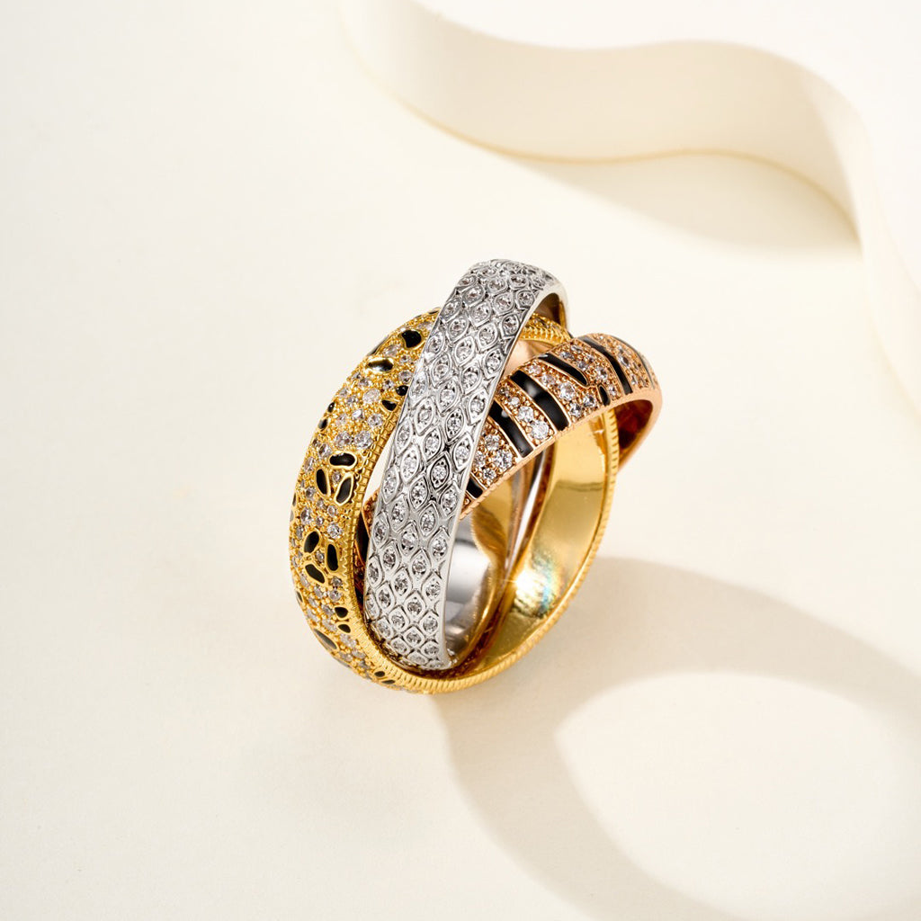 [Noble Aura jewelry]TRINITY  RING LEOPARD PRINT