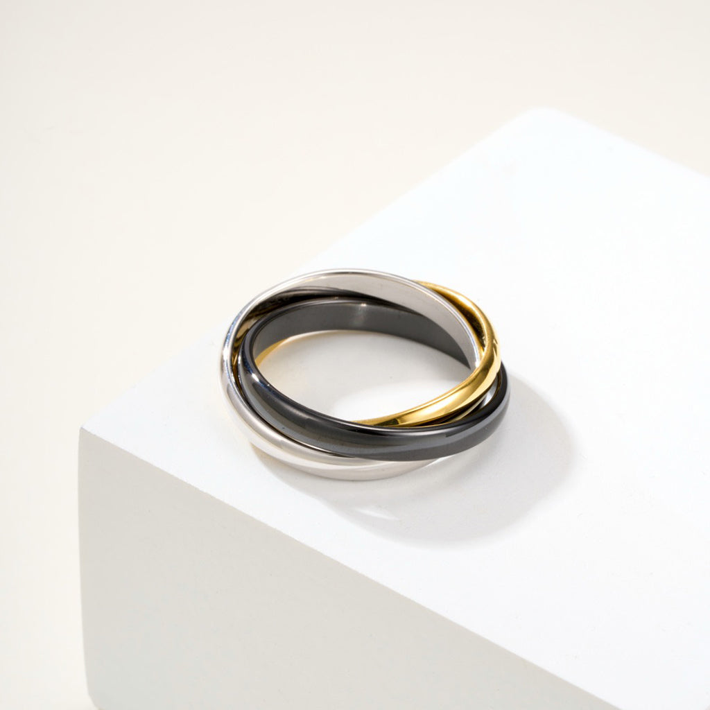 [Noble Aura jewelry]TRINITY 3.2MM RING BLACK CERAMIC