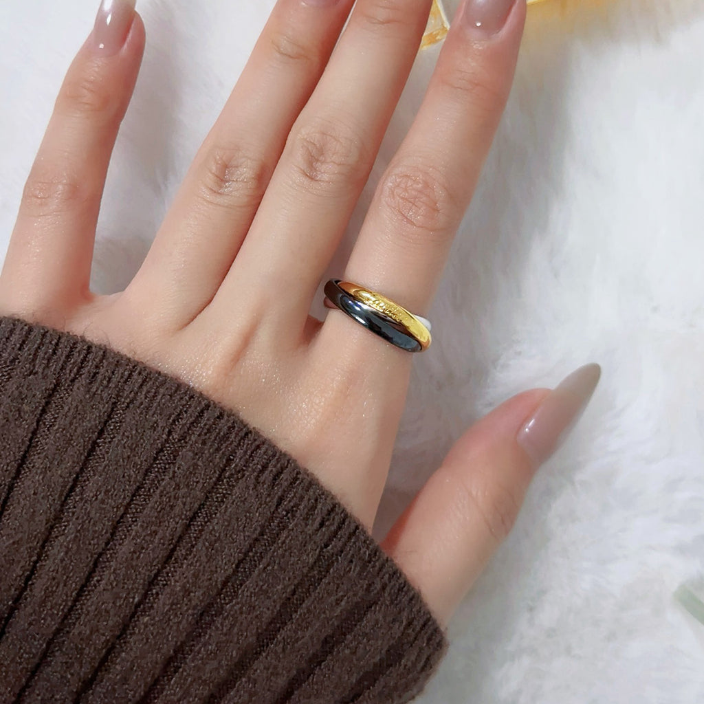 [Noble Aura jewelry]TRINITY 3.2MM RING BLACK CERAMIC