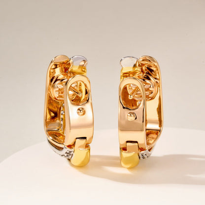 [Noble Aura jewelry]TRINITY HALF DIAMOND  CUSHION EARRINGS