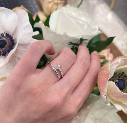 [Noble Aura jewelry]JUSTE 1.8MM HALF DIAMOND RING