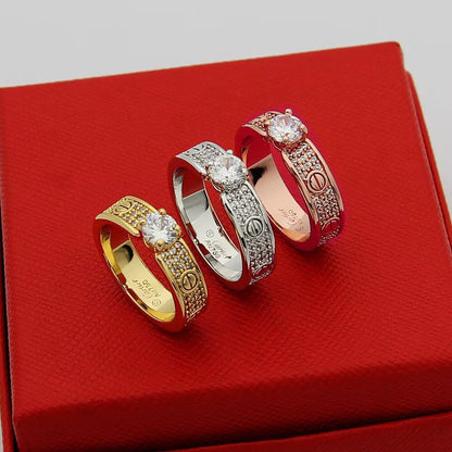 [Noble Aura jewelry]LOVE RING 3.6MM 1 BIG DIAMOND FULL DIAMOND