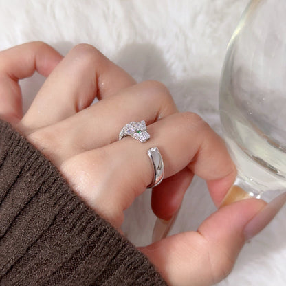[Noble Aura jewelry]PANTHERE HALF DIAMOND SMALL RING