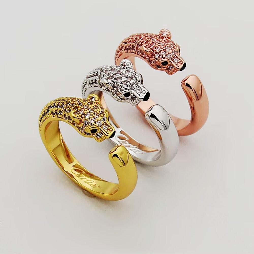 [Noble Aura jewelry]PANTHERE HALF DIAMOND SMALL RING