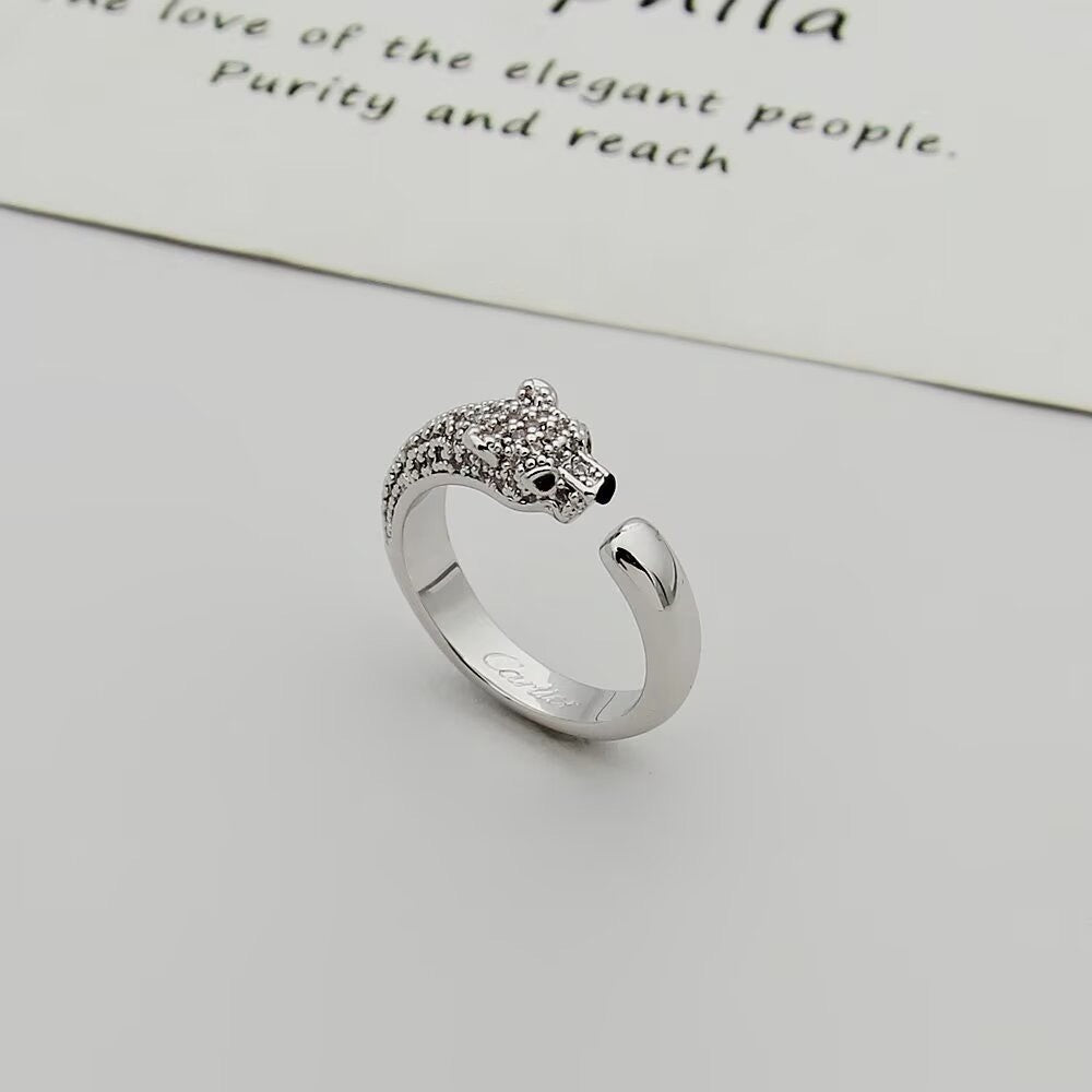 [Noble Aura jewelry]PANTHERE HALF DIAMOND SMALL RING