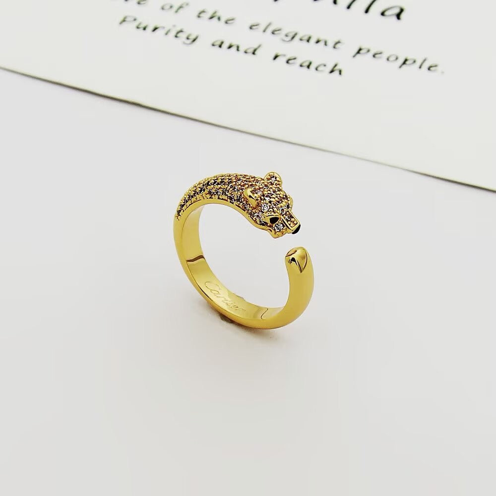 [Noble Aura jewelry]PANTHERE HALF DIAMOND SMALL RING