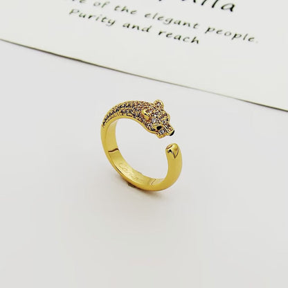 [Noble Aura jewelry]PANTHERE HALF DIAMOND SMALL RING