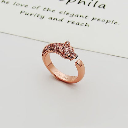 [Noble Aura jewelry]PANTHERE HALF DIAMOND SMALL RING