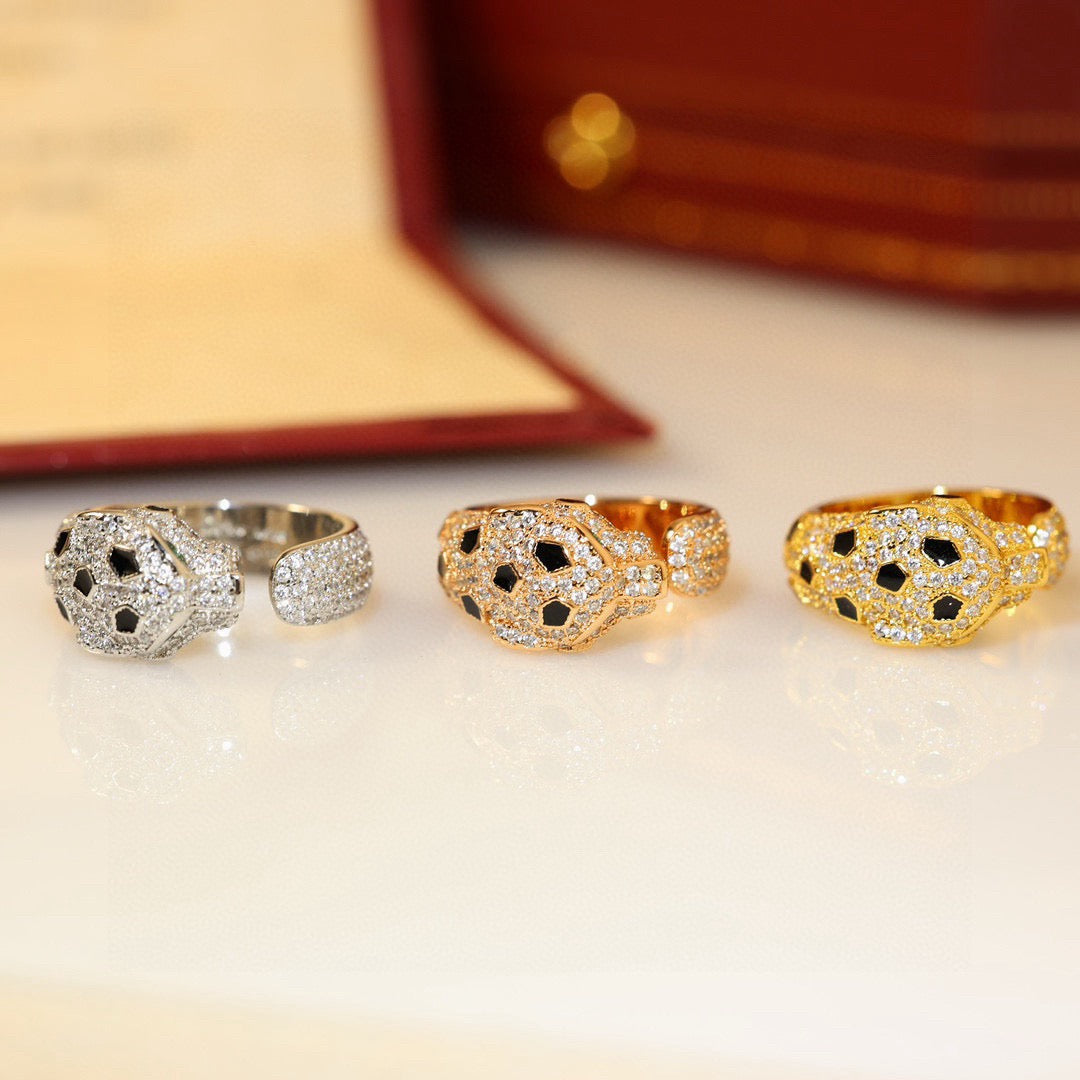[Noble Aura jewelry]PANTHERE SPOTTED FULL DIAMOND MEDIUM RING