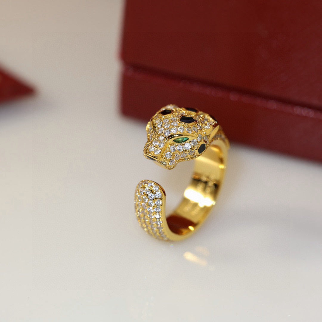 [Noble Aura jewelry]PANTHERE SPOTTED FULL DIAMOND MEDIUM RING