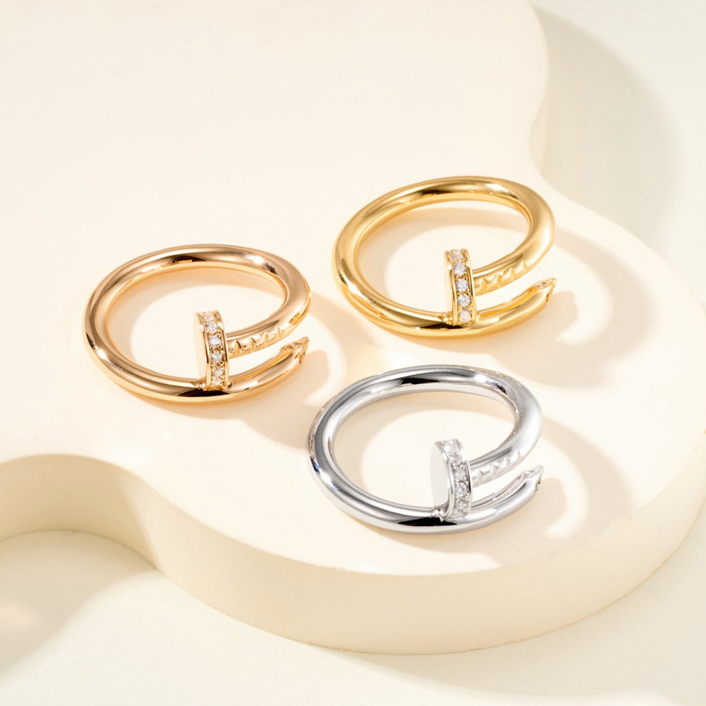 [Noble Aura jewelry]JUSTE RING 2.6MM HALF DIAMOND