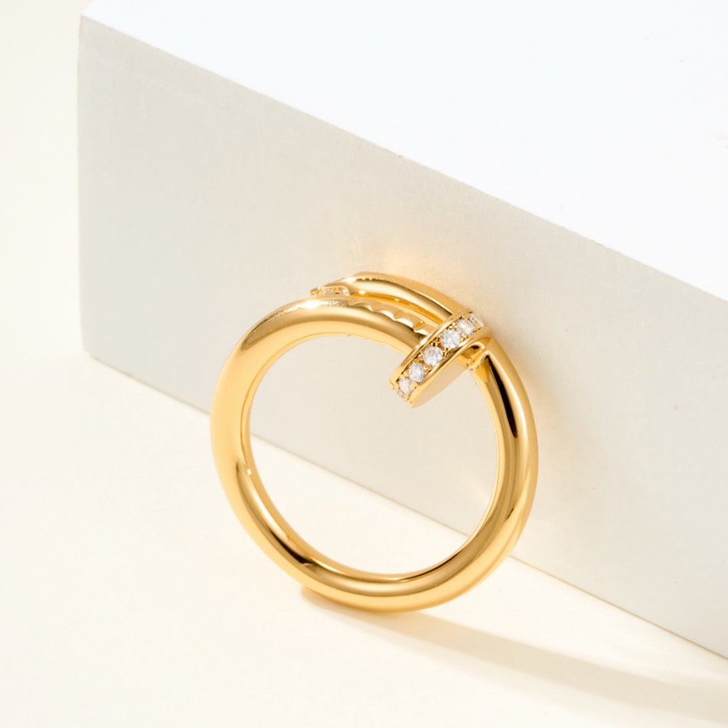 [Noble Aura jewelry]JUSTE RING 2.6MM HALF DIAMOND