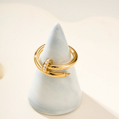[Noble Aura jewelry]JUSTE RING 2.6MM HALF DIAMOND