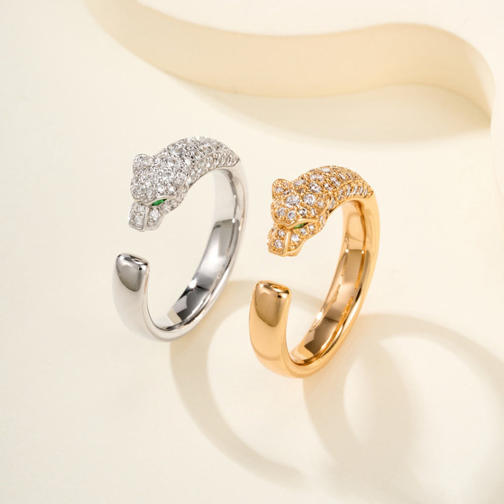 [Noble Aura jewelry]PANTHERE HALF DIAMOND SMALL RING