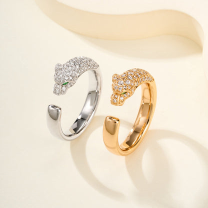 [Noble Aura jewelry]PANTHERE HALF DIAMOND SMALL RING