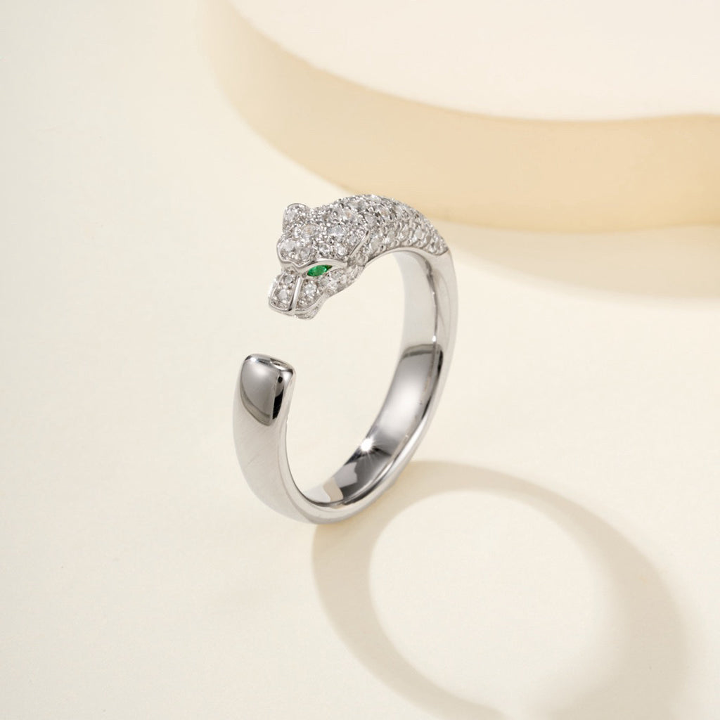 [Noble Aura jewelry]PANTHERE HALF DIAMOND SMALL RING