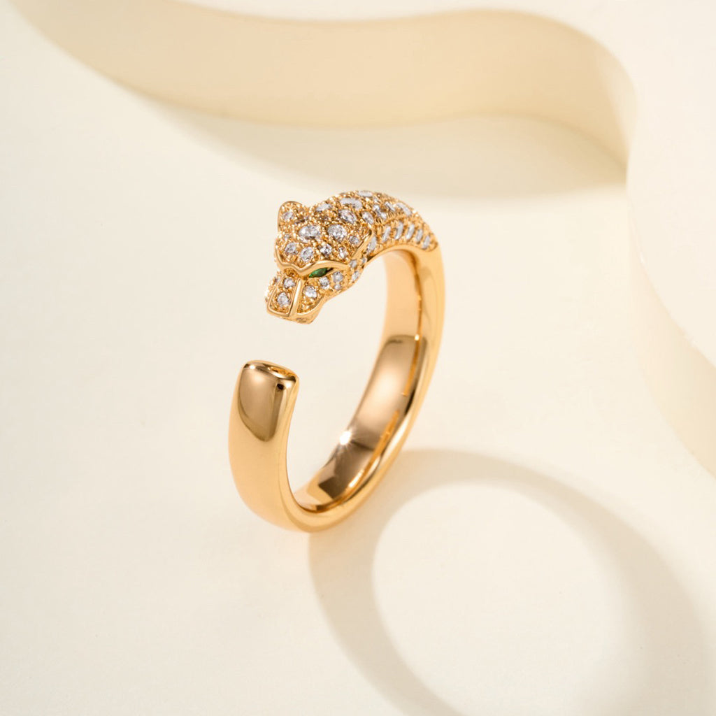 [Noble Aura jewelry]PANTHERE HALF DIAMOND SMALL RING
