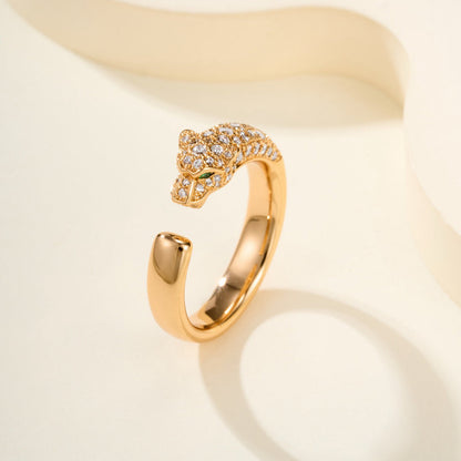 [Noble Aura jewelry]PANTHERE HALF DIAMOND SMALL RING