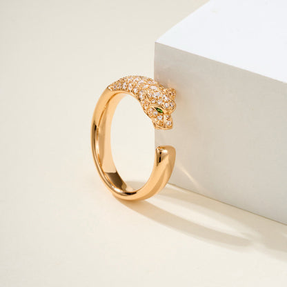 [Noble Aura jewelry]PANTHERE HALF DIAMOND SMALL RING