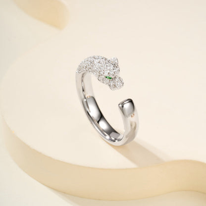 [Noble Aura jewelry]PANTHERE HALF DIAMOND SMALL RING