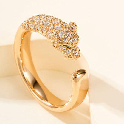 [Noble Aura jewelry]PANTHERE HALF DIAMOND SMALL RING