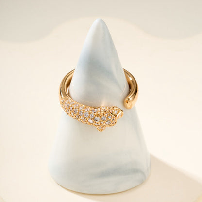 [Noble Aura jewelry]PANTHERE HALF DIAMOND SMALL RING